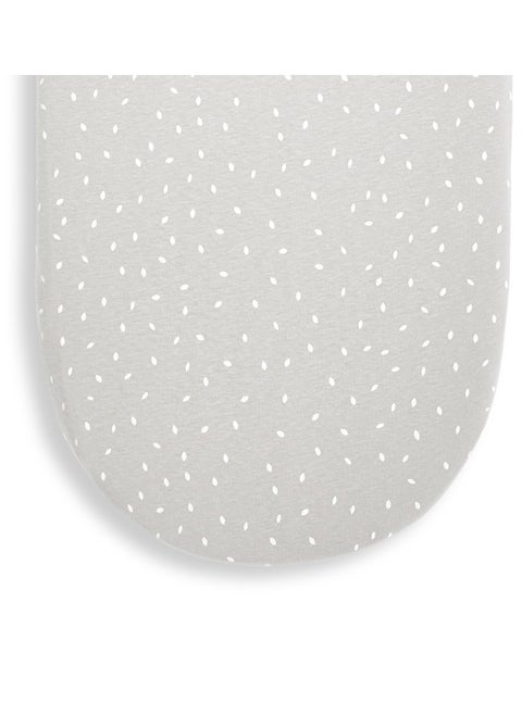 Printed Linen Moses Sheet 280 G Dove With White Rice Print