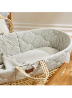 The Little Green Sheep Printed Linen Moses Sheet 280 G Dove With White Rice Print  - Image 2