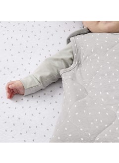 The Little Green Sheep Printed Linen Moses Sheet 280 G Dove With White Rice Print  - Image 4