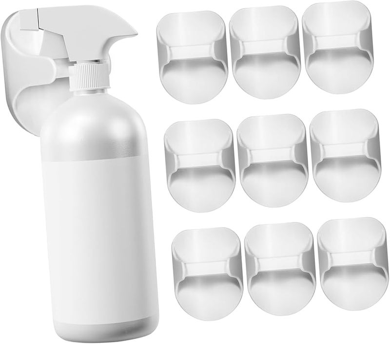 10 قطعة من حوامل زجاجات الرش القوية ذاتية اللصق، خطاطيف مثبتة على الحائط للمطبخ والمرآب وورشة العمل - Image 2