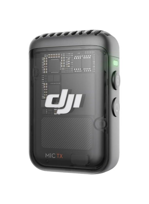 DJI Mic 2 Transmitter (Black), Wireless Microphone, Intelligent Noise Cancelling, 14-Hour Internal Recording, 6-Hour Battery, Magnetic Attachment