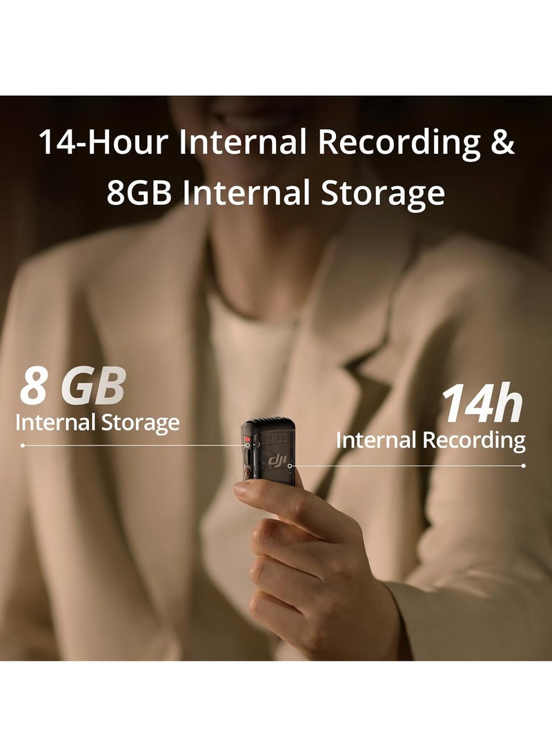 dji DJI Mic 2 Transmitter (Black), Wireless Microphone, Intelligent Noise Cancelling, 14-Hour Internal Recording, 6-Hour Battery, Magnetic Attachment  - Image 4