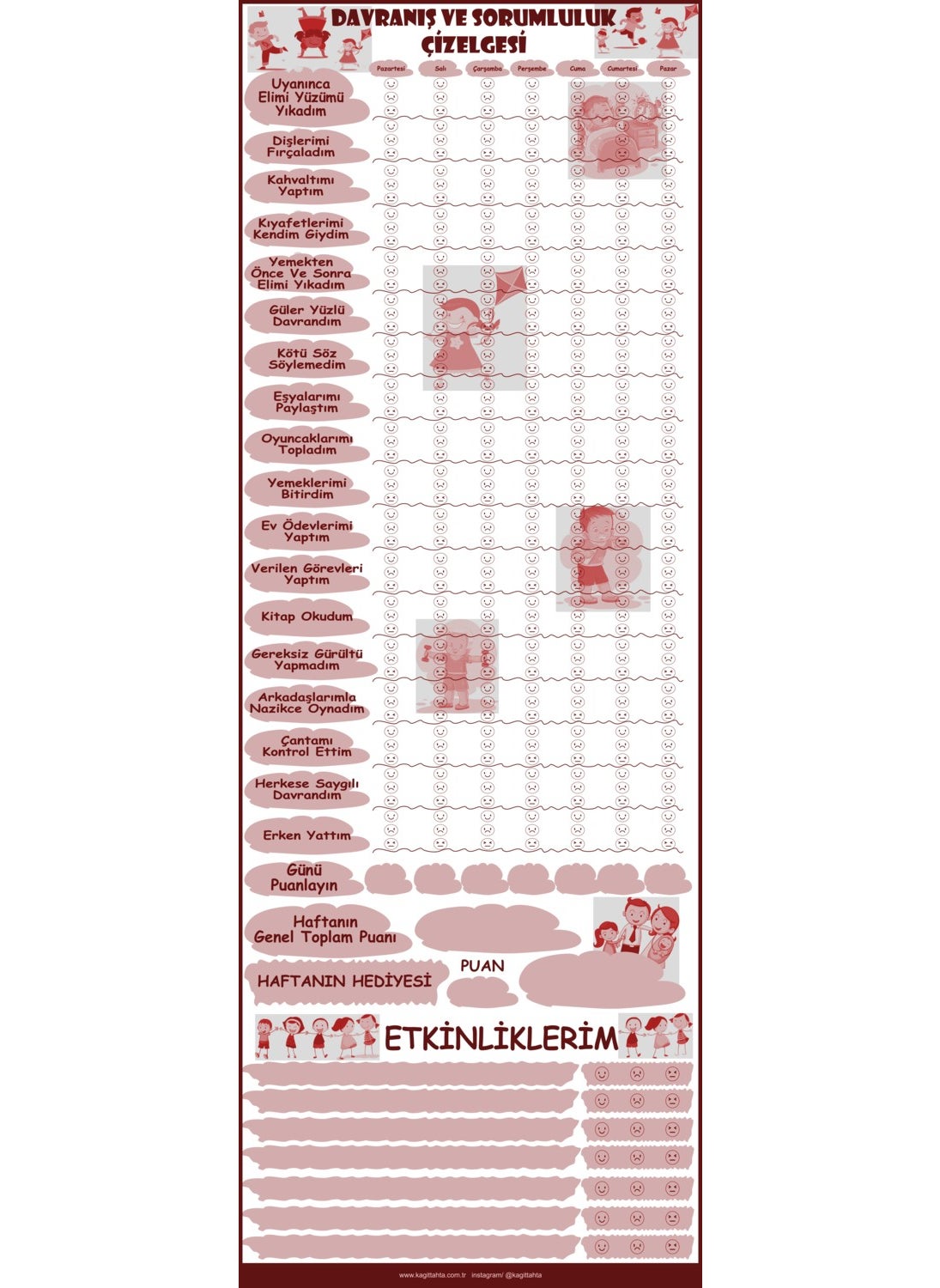 Sihirli Tahta - Magic Board Behavior and Responsibility Chart - Image 1