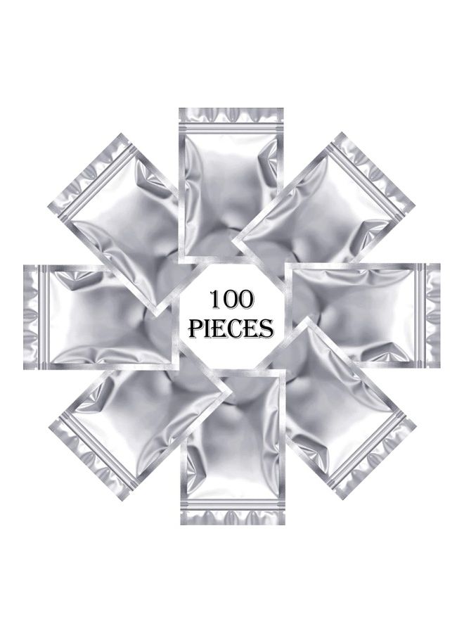 NIBEMINENT 100-Piece Resealable Smell-Proof Foil Pouch Silver 10x15cm - Image 5