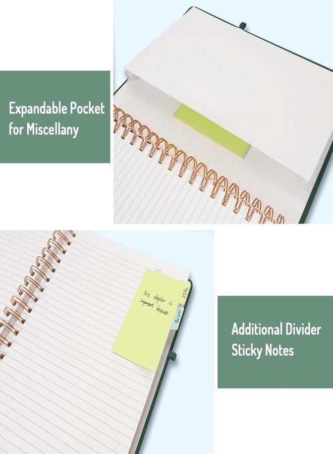 Forvencer Lined Spiral Journal Notebook with 300 Numbered Pages, A5 Thick Journals for Writing with 100GSM Paper, Hardcover Notebooks with Contents for Work, School, Women, Men, Dark Green - Image 5