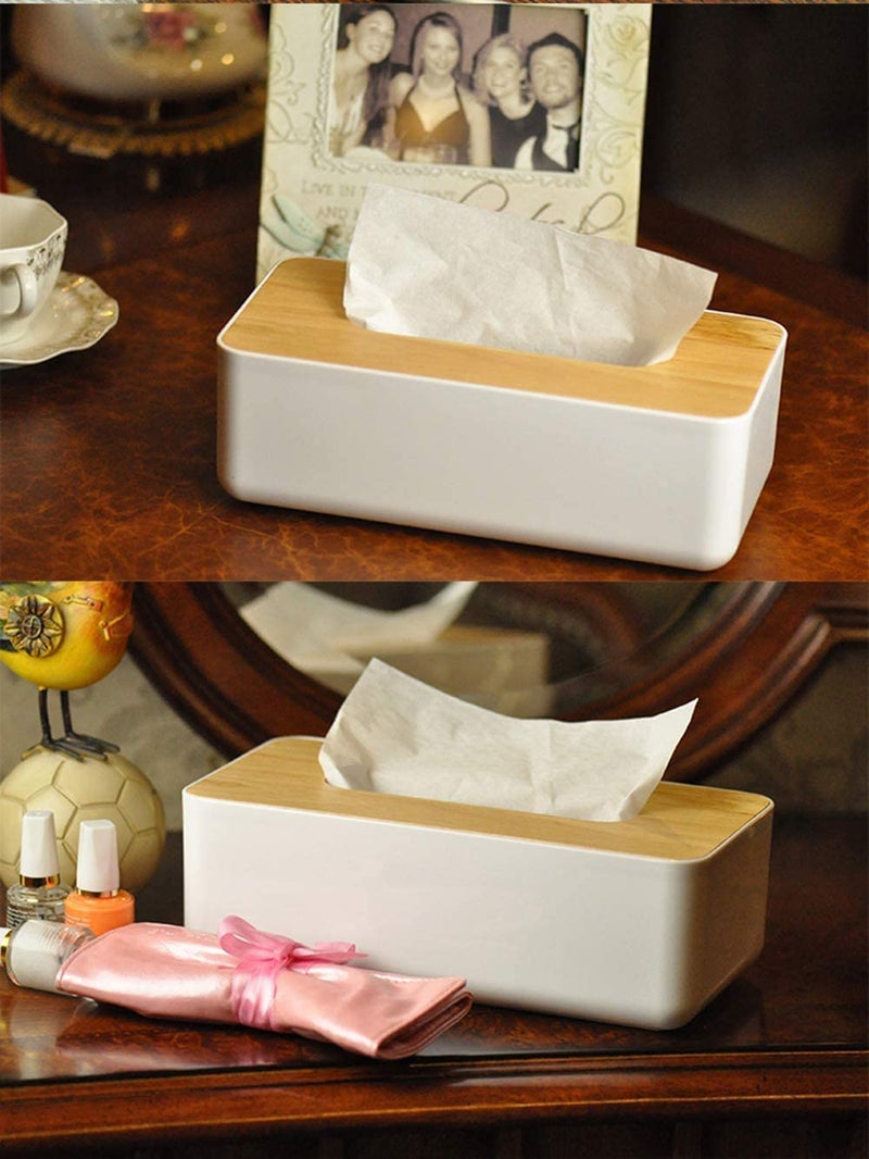 Snuloza Elegant Wooden Tissue Box Holder - Versatile Home & Car Tissue Paper Holder, Stylish and Functional (22.5 x 11.5 x 8 cm) [Pack of 1] - Image 3