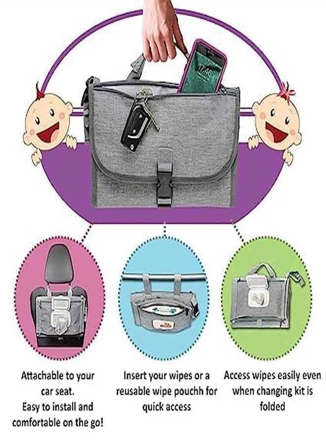 VBM سجادة تغيير حفاضات الأطفال من VBM مع حقائب تنظيمية، قابلة للطي والفصل، مناسبة لحقيبة حفاضات الأطفال، وسادة طاولة تغيير الحفاضات. وسادة تغيير حفاضات بيد واحدة. هدايا استقبال المولود، مستلزمات أساسية للمواليد الجدد (عبوة من قطعتين) - Image 4