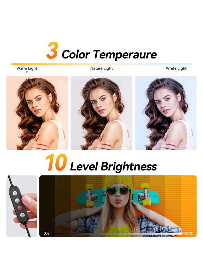 TODI 12" Ring Light with 63" extendable Tripod Stand, Selfie Ring Light with Phone Holder and Wireless Remote, 2-in-1 Dimmable LED Ring Light and Selfie Stick for Makeup, Live Stream, Photography - Image 2