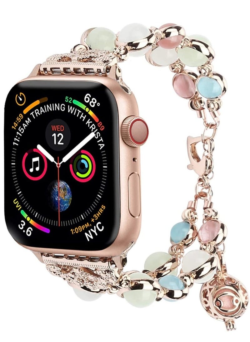 KASTWAVE Apple Watch Band 38mm/40mm 42mm/44mm Series 6 5 4 3 2 1&SE, Adjustable Wristband Handmade Night Luminous Pearl for iWatch Bracelet. - Image 1