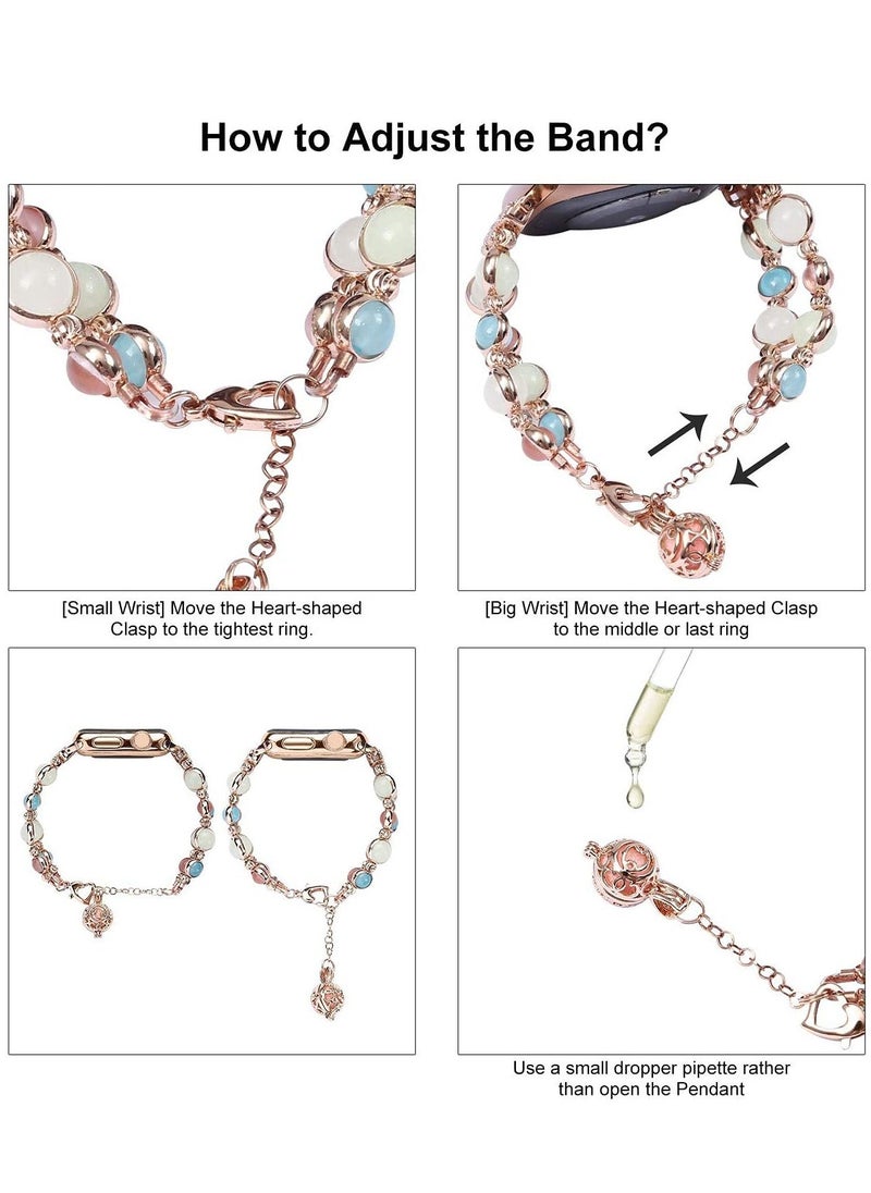 KASTWAVE Apple Watch Band 38mm/40mm 42mm/44mm Series 6 5 4 3 2 1&SE, Adjustable Wristband Handmade Night Luminous Pearl for iWatch Bracelet. - Image 4