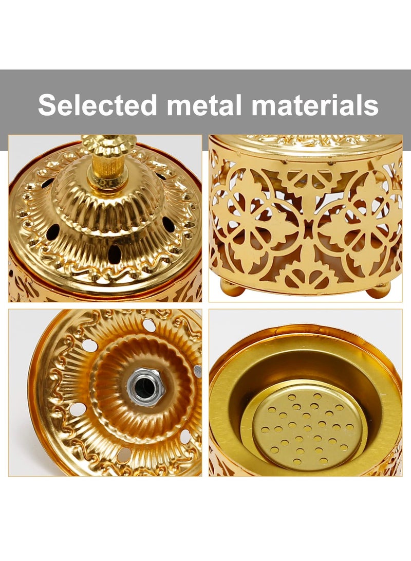 Arabic Incense Burner Metal Vintage Incense Burner Aroma Lamp Incense Holder Iron Art Candlestick Decorative Candle Stand Home Scented Candle Stick for Home Tabletop Decoration  - Image 2