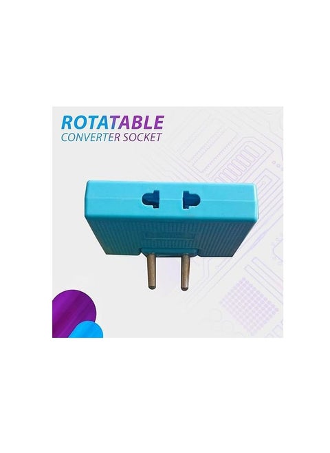 3 In 1 Rotatable Socket Adapter (light Blue)