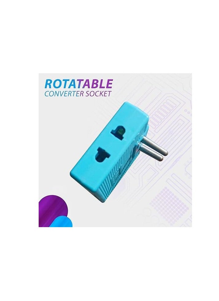 Generic - 3 In 1 Rotatable Socket Adapter (light Blue) - Image 1