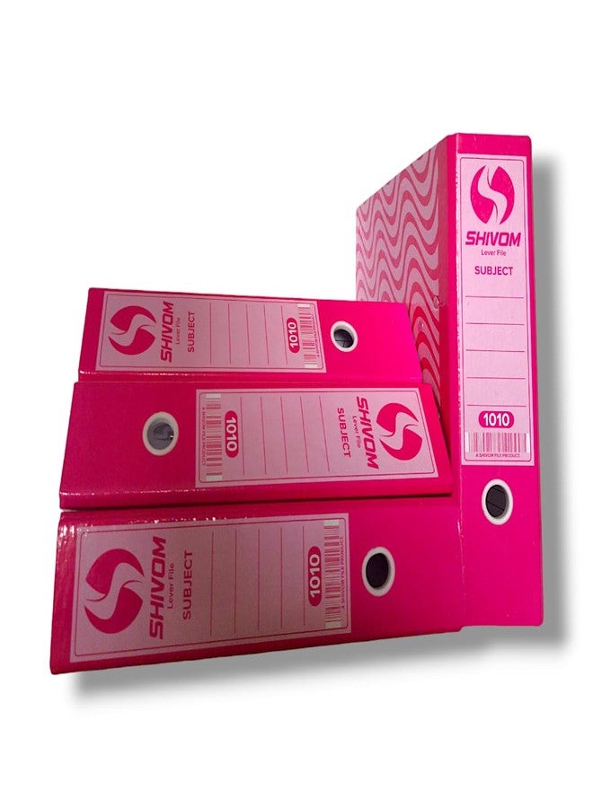 SHIVOM Cardboard Lamination Office Lever Arch Box Files 1010 Pink Best for A4, Legal, Letter Size, Office Document, Certificates, Assignment, Office, School and College (4) - Image 5