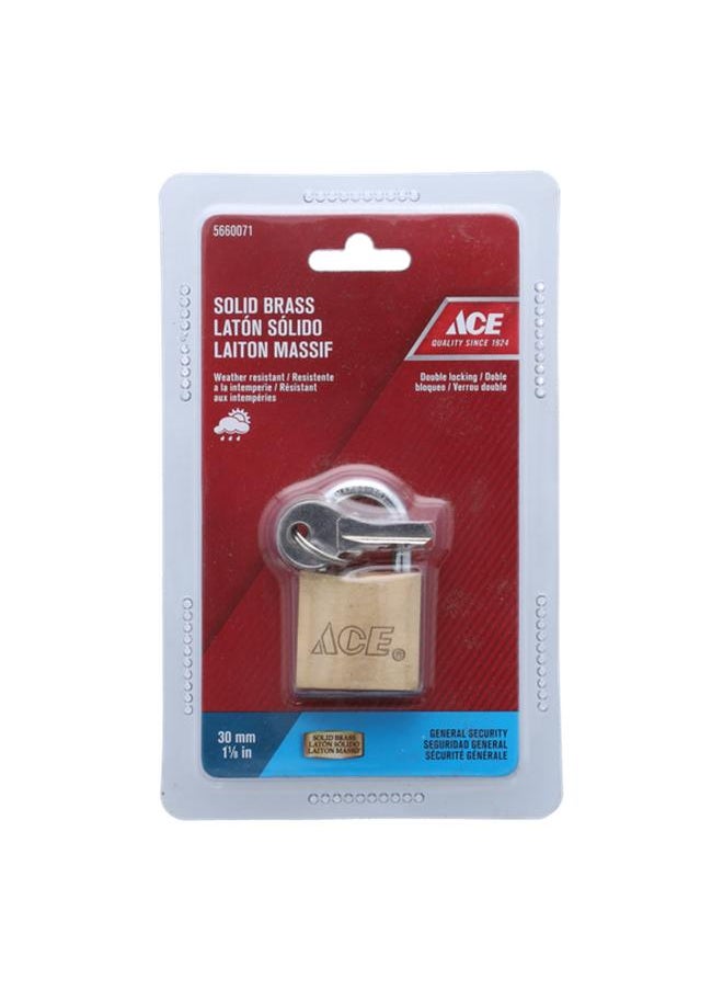 ACE General Security Padlock Brass and Silver 30mm 
