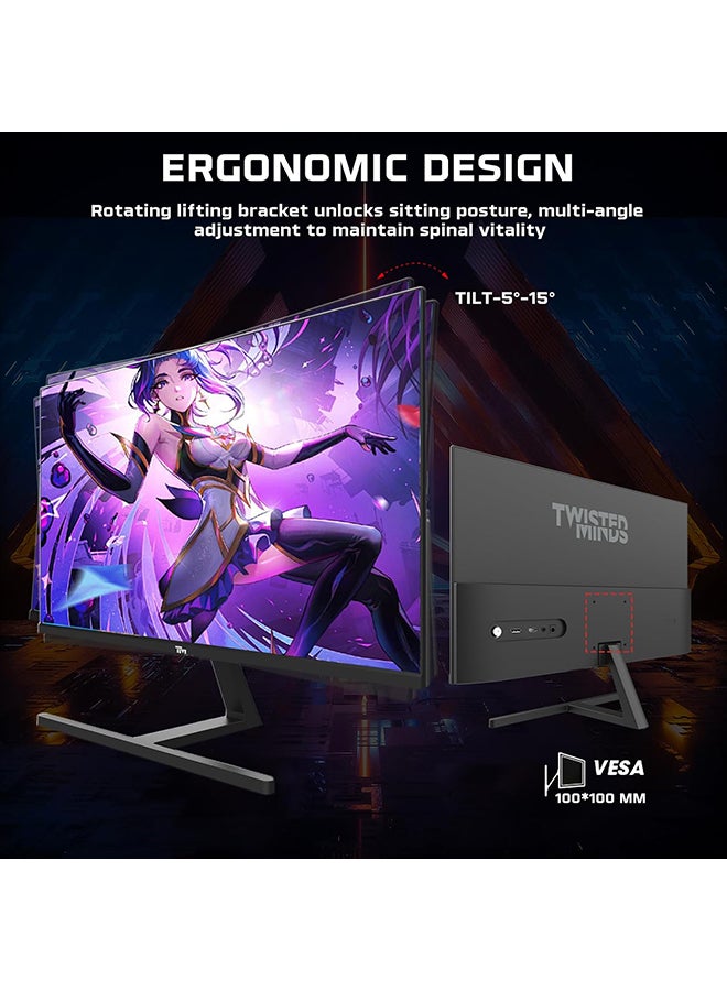 تويستيد مايندز شاشة ألعاب TM27FHD180IPS FHD IPS مقاس 27 بوصة من سلسلة Blaze بمعدل تحديث 180 هرتز ووقت استجابة 0.5 مللي ثانية، ومنفذ HDMI 2.1، وتقنية HDR، وجاهزة لوحدة التحكم، ومتوافقة مع G-sync - Image 5