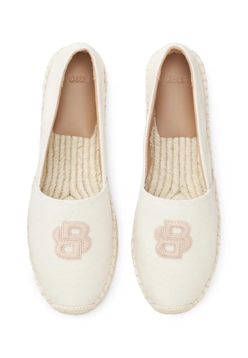 BOSS Beige Canvas espadrilles with Double B monogram for Women | Best Price UAE