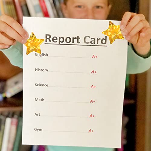 Lrogoe 1.5" Large Holographic Gold Star Stickers for Kids Reward, 500 Pcs Foil Star Metallic Stickers Roll for Behavior Chart, Student Planner and School Classroom Teacher Supplies - Image 5