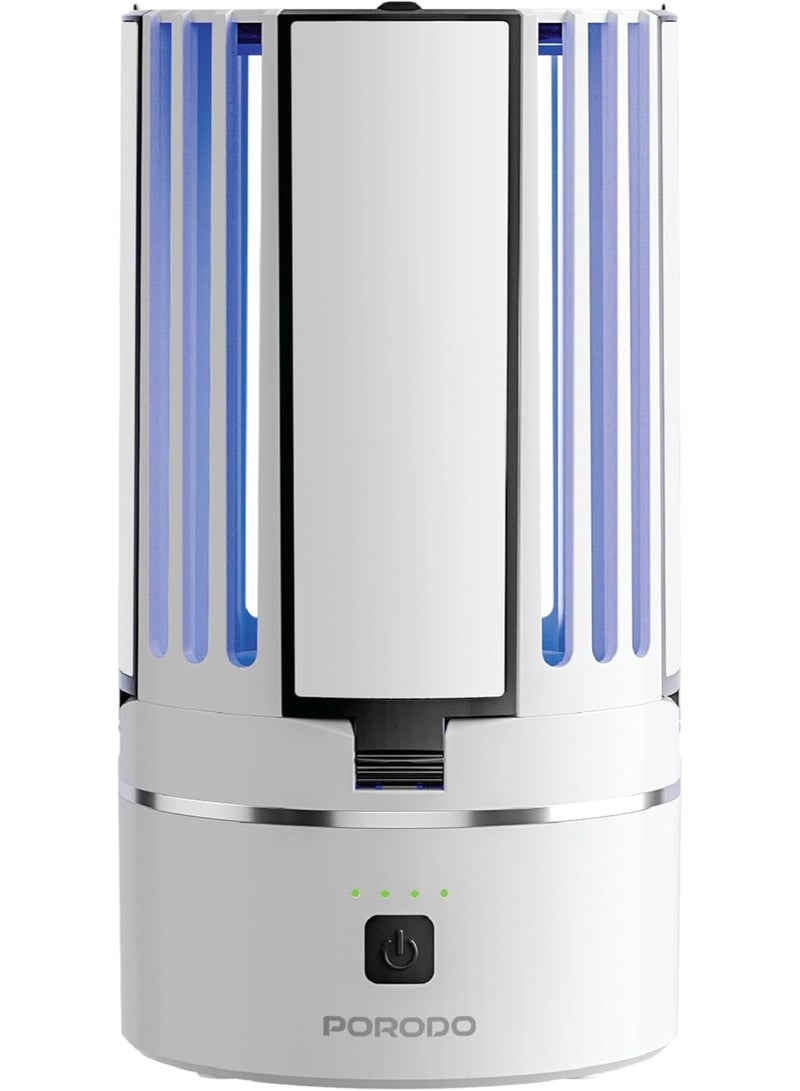 بورودو مصباح بورودو لايف ستايل المحمول لقتل الحشرات، مزود ببطارية 4000 مللي أمبير، تشغيل آمن وهادئ، يقتل البعوض بالأشعة فوق البنفسجية، تغطية 360 درجة، صاعق حشرات مع مصابيح LED قابلة للطي، شحن من النوع C - أبيض - Image 1