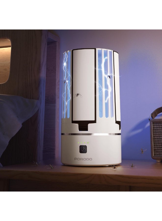 بورودو مصباح بورودو لايف ستايل المحمول لقتل الحشرات، مزود ببطارية 4000 مللي أمبير، تشغيل آمن وهادئ، يقتل البعوض بالأشعة فوق البنفسجية، تغطية 360 درجة، صاعق حشرات مع مصابيح LED قابلة للطي، شحن من النوع C - أبيض - Image 5