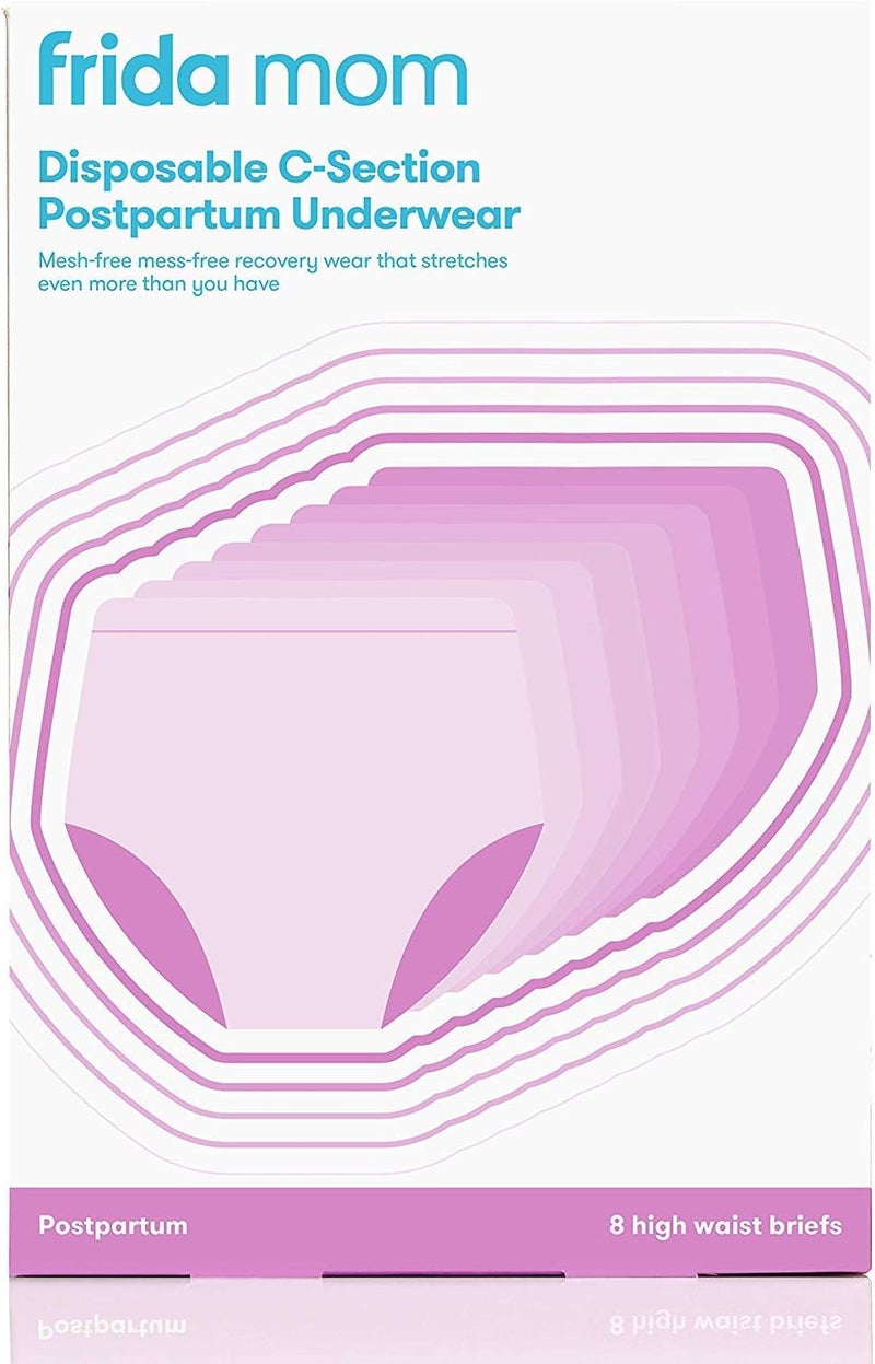 Disposable High Waist C-Section Postpartum Underwear by |Super Soft, Stretchy, Breathable, Wicking, Latex-Free - Size - Petite, 8 Count
