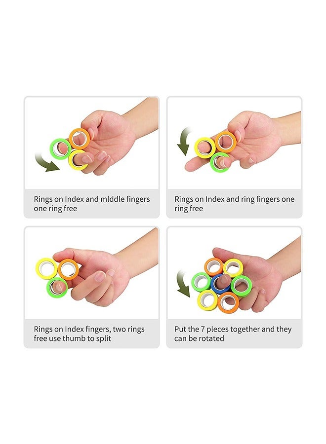 3 Piece Anti Stress Magnetic Rings, Magnets Spinner Rings Anti-Stress Relief Toy Set, Great Gift for Adults Teens Kids - Image 4