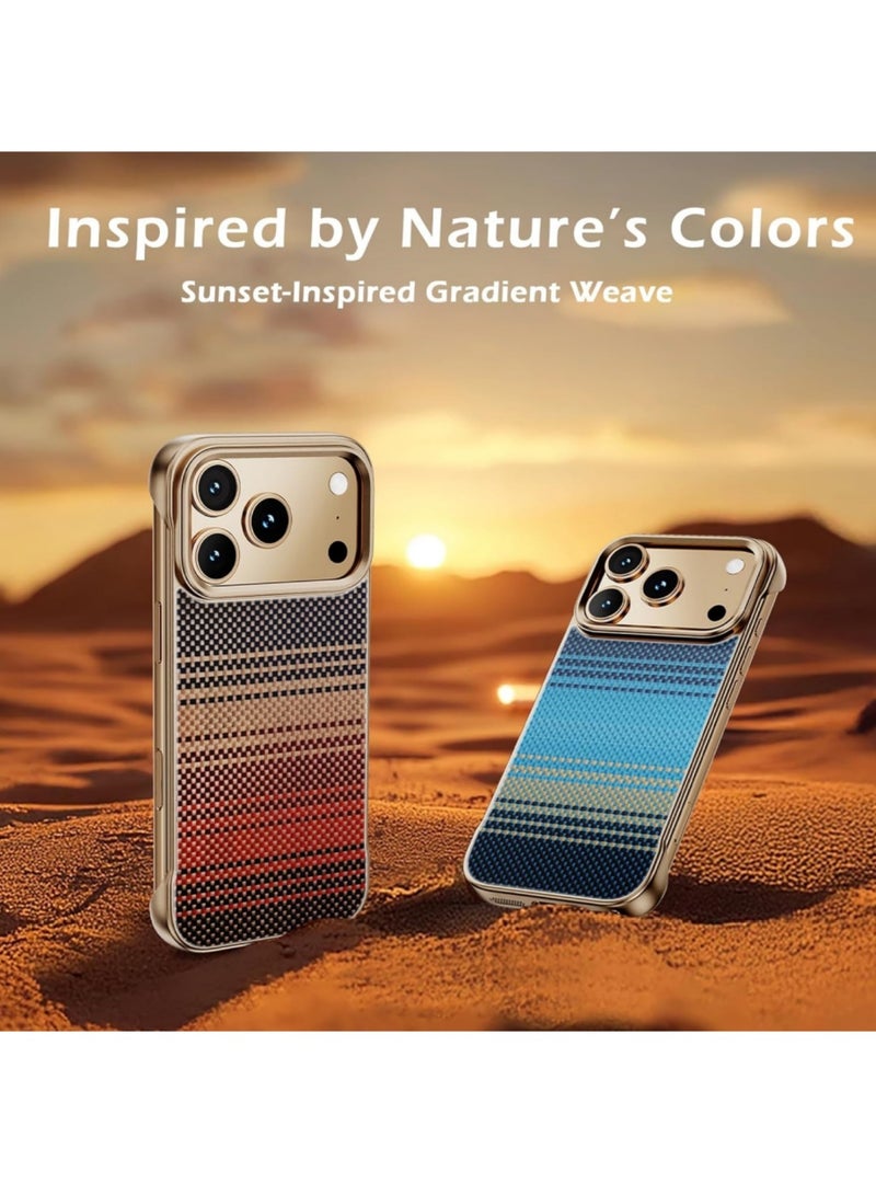 Adando Case for iPhone 17 Pro, Slim Carbon Texture Cover, Compatible with MagSafe, Lightweight Frameless (Sunset) - Image 2