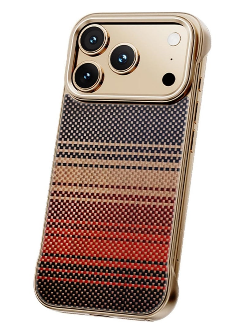 Adando Case for iPhone 17 Pro, Slim Carbon Texture Cover, Compatible with MagSafe, Lightweight Frameless (Sunset) - Image 1