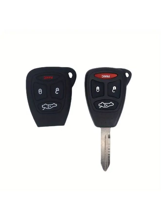 Shockproof Silicone Protective Cover Case For Chrysler Jeep Wrangler Car Key Sea Blue - Image 3