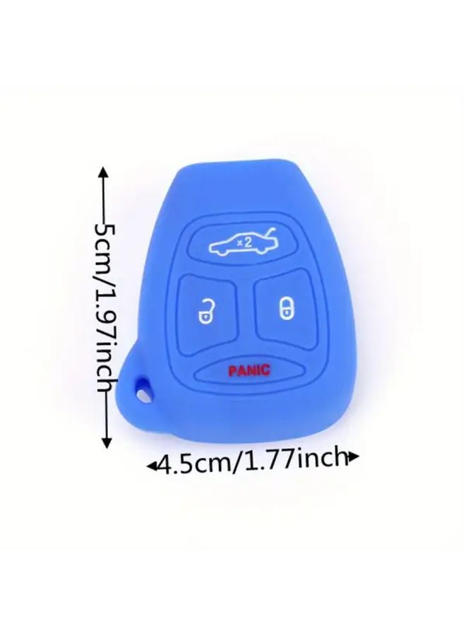 Shockproof Silicone Protective Cover Case For Chrysler Jeep Wrangler Car Key Sea Blue - Image 2