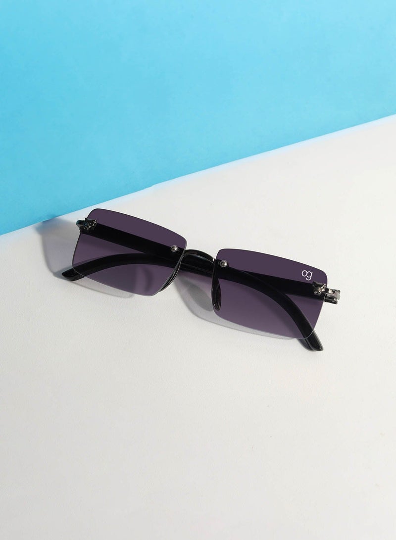 Woggles UV Protection Rectangle Sunglasses| Men &Women|Rimless Sunglasses - Image 1