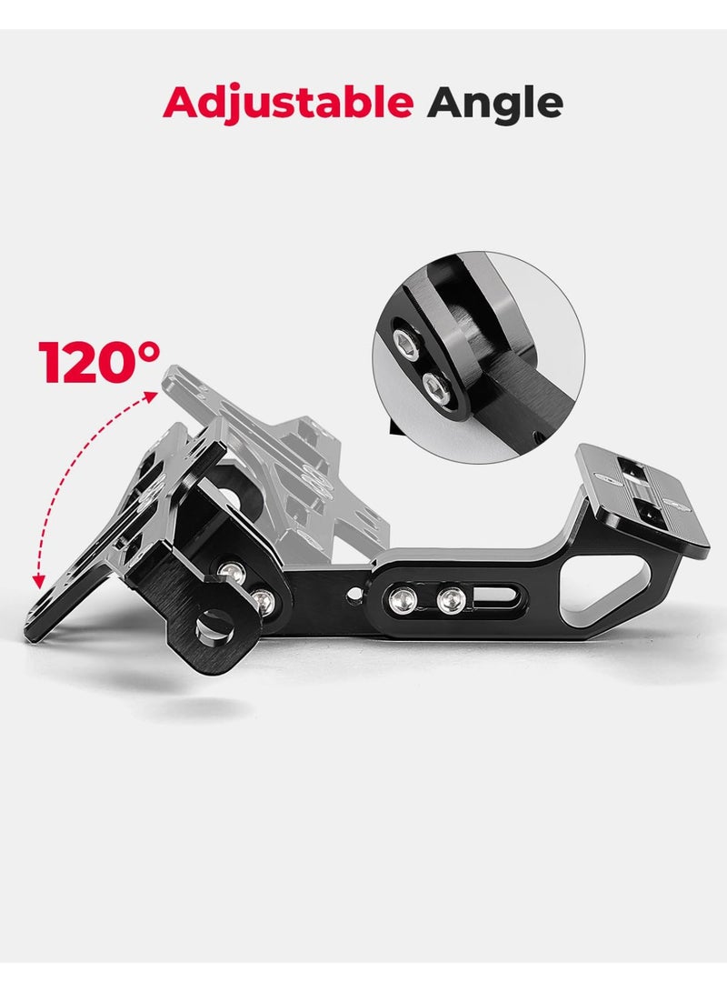 Universal Motorcycle License Plate Bracket with LED Light, CNC Aluminum Fender Eliminator Kit, Black - Image 4