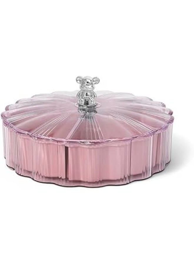 طبق تسالي أكريليك شفاف مقسم من الداخل – تصميم أنيق بخمس خانات لتقديم المكسرات والحلويات والفواكه المجففة – عملي وعصري للضيافة والمناسبات( HA) - Image 5