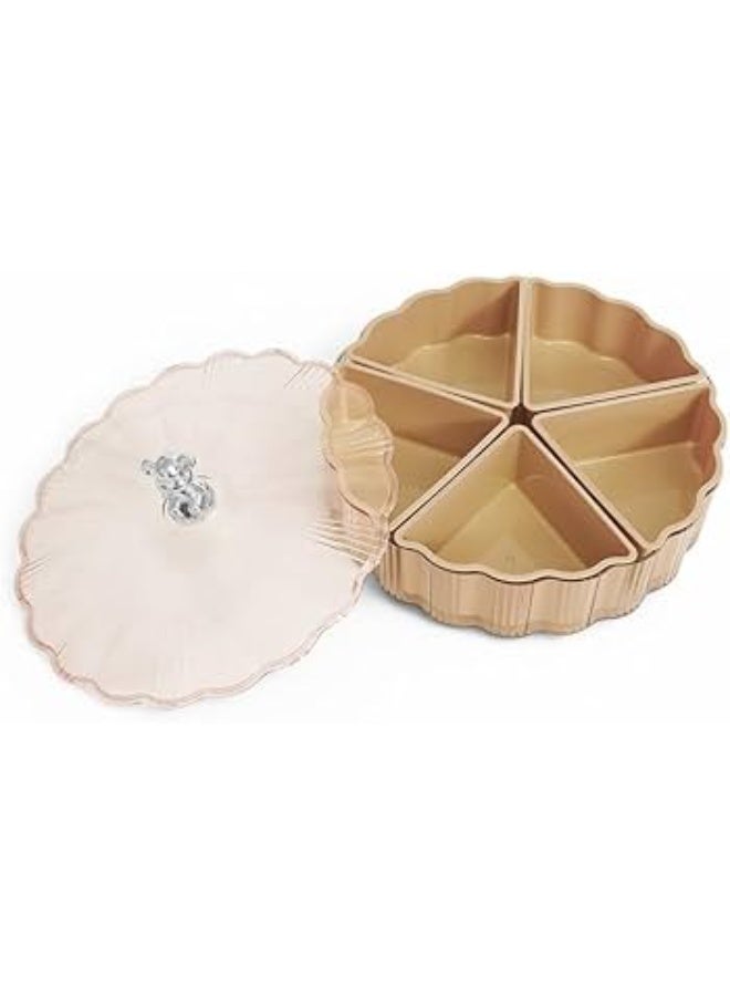 طبق تسالي أكريليك شفاف مقسم من الداخل – تصميم أنيق بخمس خانات لتقديم المكسرات والحلويات والفواكه المجففة – عملي وعصري للضيافة والمناسبات( HA) - Image 3