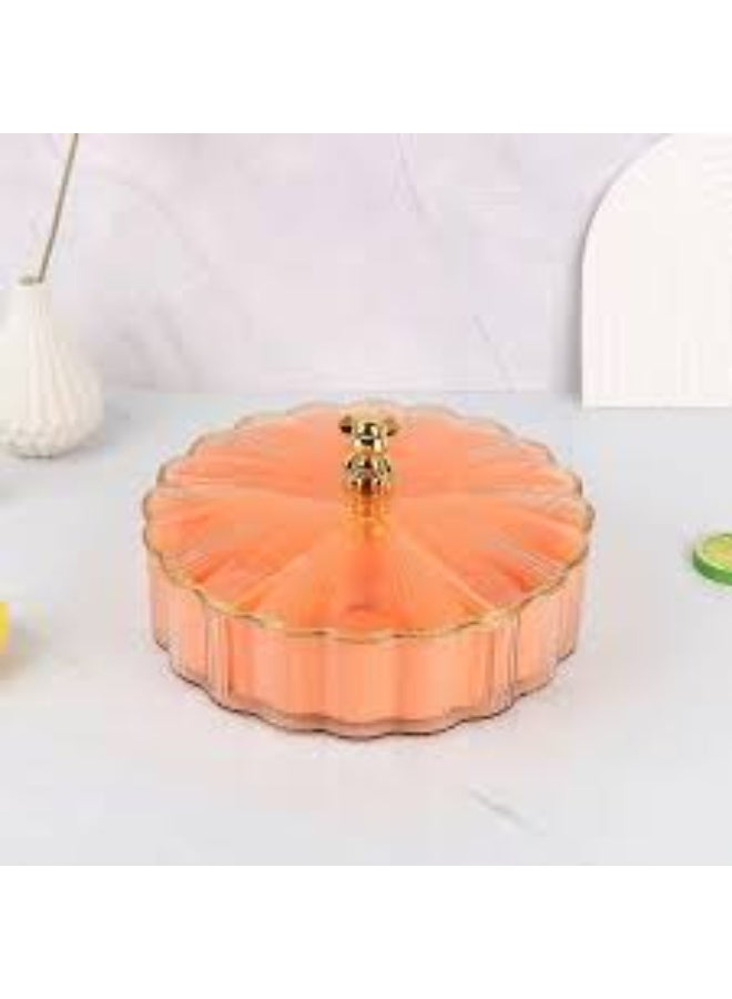 طبق تسالي أكريليك شفاف مقسم من الداخل – تصميم أنيق بخمس خانات لتقديم المكسرات والحلويات والفواكه المجففة – عملي وعصري للضيافة والمناسبات( HA) - Image 1