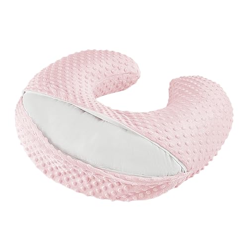 ANHEBEIBEI Nursing Pillow for Bottle and Breastfeeding, Ergonomic Comfort Nursing Essentials for Mom and Baby, Feeding Support Pillow with Removable Cover, Easier and Healthier Nursing (Pink) - Image 3