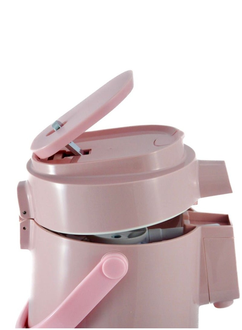 Homemaker Tea & Coffee Vacuum Flask With Pump, Insulated Double Wall Glass, 3 Litre Capacity, Pink - Image 5