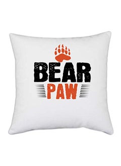 UDNAG UDNAG White Polyester Paw Bear paw Pillow Cover 16 Inch X 16 Inch 