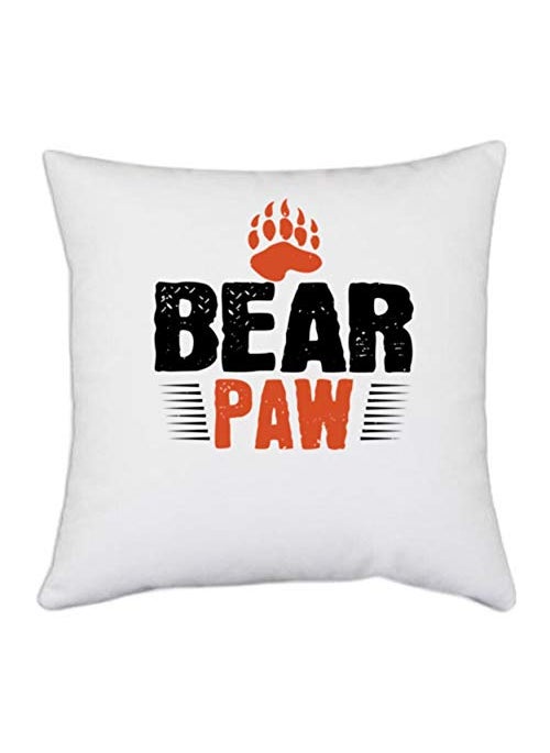 UDNAG UDNAG White Polyester Paw Bear paw Pillow Cover 16 Inch X 16 Inch 