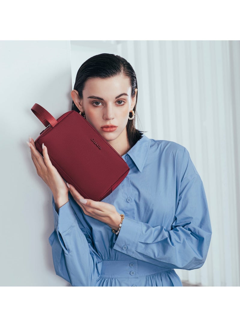 Chantria Premium Lightweight Carry All Bag for Women Water Resistant Multifunctional Clutch Bag with Multiple Pockets, CB00637, Burgundy - Image 2
