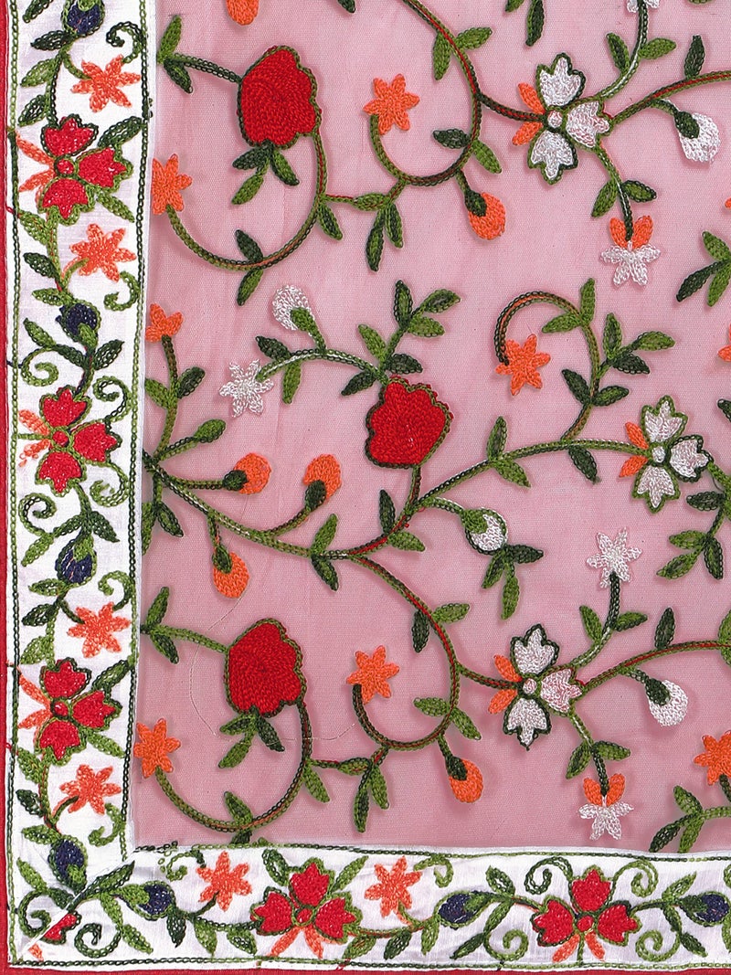 PATLANI FASHION New Bollywood BlockBuster Design Launching Net Embroidery Designer saree Pink. - Image 5