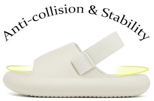 INMINPIN Toddler Boys Girls Slides Sandals Comfort Beach Pool Shower Slippers with Elastic Back Strap, Beige, 3 Toddler - Image 2