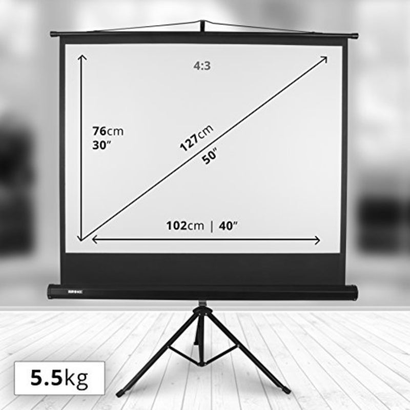 Tripod Projector Screen/43 50 Inch Standing Portable Movie Video Projection Screens 4:3 for School Office Home Cinema Theatre with Stand - Image 2
