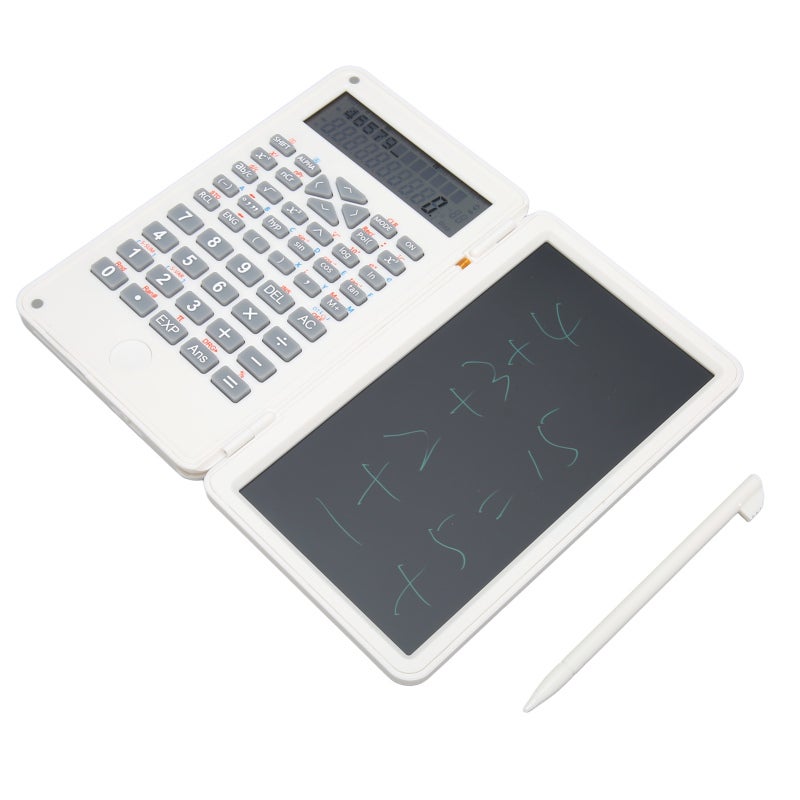 10 Digits LCD Portable Scientific Calculator: Sky Blue, Silent Durable Silicone Buttons, Eye‑Protecting Blue Matte Screen - 2-In-1 Erasable Notebook Design Lightweight Pocket Calculator for School Off - Image 5