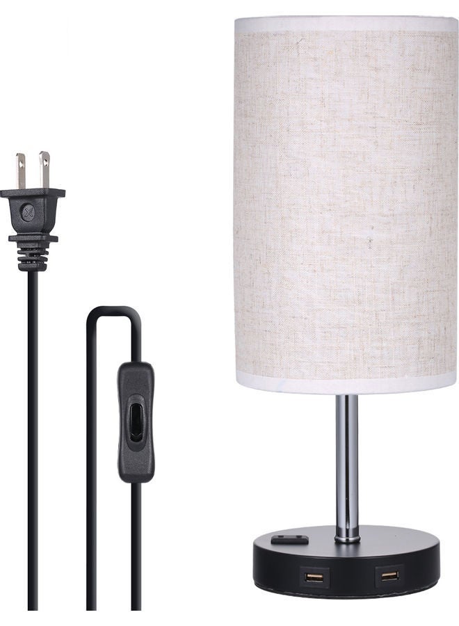 NIBEMINENT Dimmable Bedside Table Lamp Beige/Black - Image 1