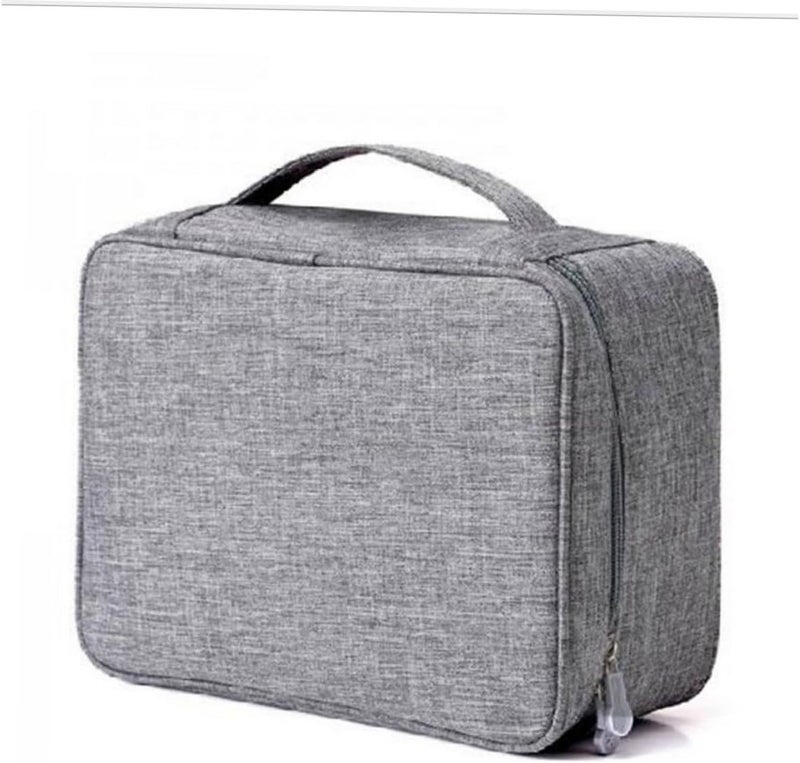 USB Cables Storage Bag Multipurpose Organizer Pouch with Handle for Digital Accessories Travel Case for Power Banks Cables and Electronics Grey - Image 1