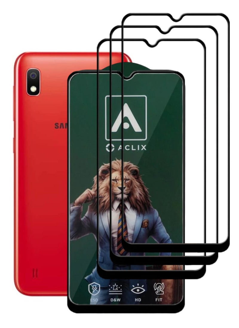 ACLIX 3 Pieces Antistatic ESD Dustproof Premium Quality High Definition Tempered Glass Screen Protector Designed For Samsung Galaxy A10 - Image 1