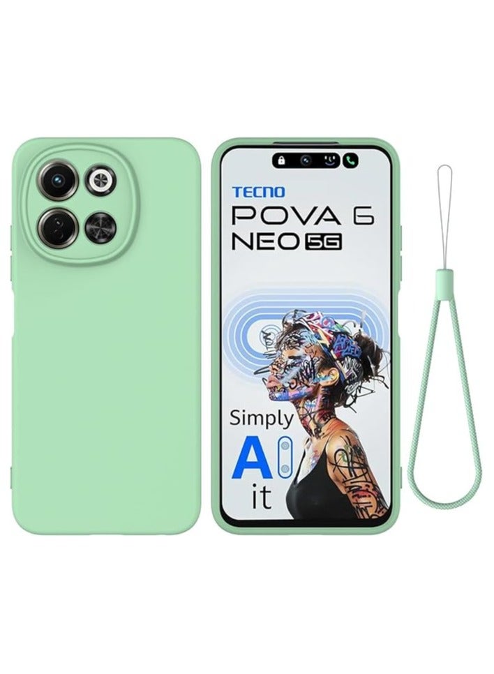 Silicone Case Compatible with Tecno Spark 30 5G / Tecno Pova 6 Neo 5G Case, with Lanyard Strap and Liquid Silicone TPU Soft Shell for Earthquake and Fall Resistance Cover Case - Image 1