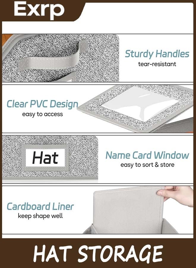 Exrp Stackable Hat Storage for Baseball Caps, Holds up to 12 Caps Hat Organizer for Closet, Sturdy Snapback Boxes for Men with Cardboard - Image 4