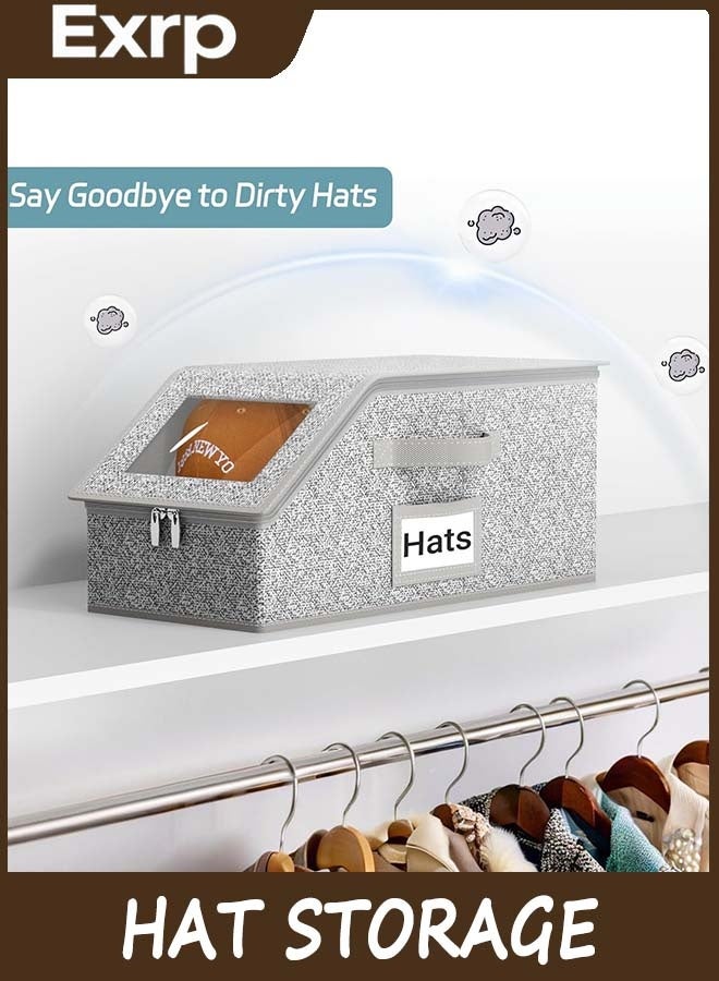 Exrp Stackable Hat Storage for Baseball Caps, Holds up to 12 Caps Hat Organizer for Closet, Sturdy Snapback Boxes for Men with Cardboard - Image 3